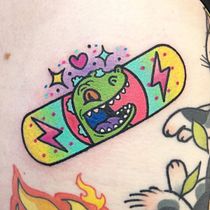 Reptar. Traditional illustration, Drawing, Digital Illustration, Tattoo Design, and Digital Drawing project by Perla Guerrero Rivera - 08.24.2026