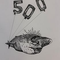 Birthday Shark . Ilustrasi tradisional, Gambar Pensil, Menggambar, Gambar Realistis, Menggambar Artistik & Ilustrasi Tinta proyek oleh Charlotte Booth - 08.27.2026