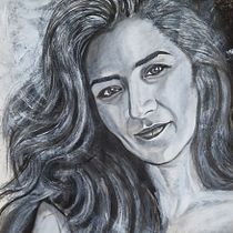 Autorretrato "La Perla". Artes plásticas, Pintura, Desenho de retrato, Pintura Acrílica e Ilustração com tinta projeto de fabiene_fgn - 16.09.2026