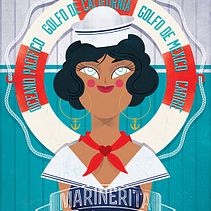 Marinerita Mexicana. Póster. Art Direction, and Traditional illustration project by Hugo Herrera - 01.31.2015