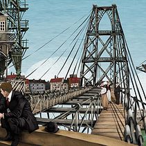 Murals of the Portugalete Suspension Bridge . Seni Rupa & Ilustrasi tradisional proyek oleh Paul Caballero Barturen - 05.25.2015