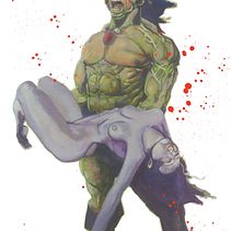 Conan y Belit. Oleo sobre lienzo. Fine Arts project by Alejandro Guzmán Carrasco - 06.03.2016