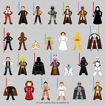 Star Wars Para Padawans . % Juan Carlos Díaz-Granados Bueno tarafından hazırlanan Bilgi Tasarımı, Karakter Tasarımı, Grafik Tasarım, Web Tasarımı, Geleneksel illüstras, on, Ve İnfografikler projesi - 11.29.2015