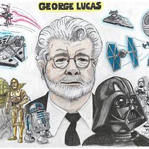 George Lucas Fanart. Een project van Traditionele illustratie van Ismael Ruiz Muñoz - 26.08.2016