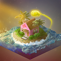 Kame House. Un proyecto de 3D de Emiliano Lujan Chavez - 09.08.2017