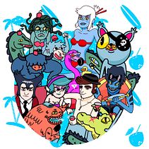 Mau Blad Pool Party Ein Projekt aus dem Bereich Traditionelle Illustration und Vektorillustration von Mauricio Bladinieres - 19.06.2017