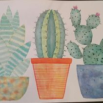 Cactus!!. Pintura em aquarela projeto de Mariano Perez - 28.10.2018