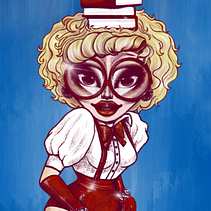 Trixie Mattel : Red for Filth . Seni Rupa, Seni Konsep, Kreativitas, Menggambar, Menggambar Artistik, Menggambar Potret, Ilustrasi tradisional & Ilustrasi Digital proyek oleh Claudia Riveros A - 12.29.2018