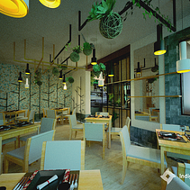 Mi Proyecto del curso: Restaurante y Tienda Vegana Ein Projekt aus dem Bereich Design, Architektur und Innendesign von Cecilia Milagros León García - 16.07.2019