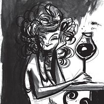  Mujer que tomó algunas copas de vino . % Jey Castro tarafından hazırlanan Çizgi roman, Çizim, Geleneksel illüstras, Ve on projesi - 04.05.2019