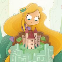 El Laberinto de las letras. Ilustración digital para cuentos infantiles.. Un proyecto de Ilustración infantil de Laura García Mañas - 07.06.2019