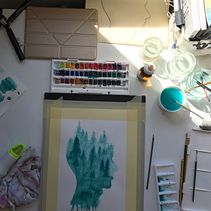 Mind Forest . Ilustrație tradițională și Pictură în acuarelă de NitaNana Tralara - 07.28.2019