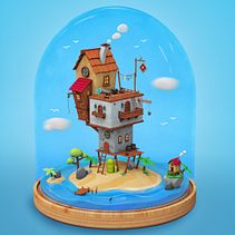 Mi Proyecto del curso: Creación de mundos 3D en miniatura con Procreate y Cinema 4D. 3D, and Traditional illustration project by alicamo - 05.14.2020