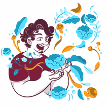 Mari Florida - Projeto do curso: Retrato ilustrado com elementos botânicos Ein Projekt aus dem Bereich Botanische Illustration von Mariana Souza - 23.05.2020