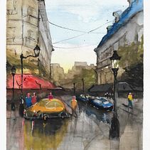 My project in Urban Landscapes in Watercolor course. Un proyecto de Ilustración arquitectónica de Rafaella Miranda - 22.07.2020