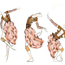 Cenicienta. Proyecto de Estilismo de Indumentaria.. Un proyecto de Bordado y Dibujo digital de Amalia Cabeza - 01.06.2017