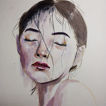 My project in Watercolor Portrait from a Photo course. Portrait Drawing, and Watercolor Painting project by halleyhevin - 08.28.2020