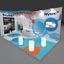 Stand Nyox. Een project van 3D,  3D-ontwerp y  Infographics van Ferran Aguilera Mas - 14.09.2020