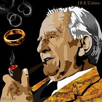 JRR Tolkien El Creador de la Tierra Media. Traditional illustration, and Vector Illustration project by MIGUEL ROBLES - 09.17.2020