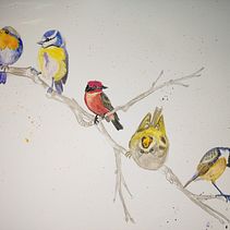 My project in Artistic Watercolor Techniques for Illustrating Birds course. Acr, lic Painting, and Watercolor Painting project by Cheryl-Anne Miller - 01.10.2021