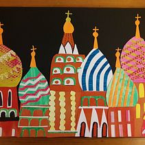 Mi Proyecto del curso: Matrioshka escondida en San Basilio. Moscú.. Een project van Collage van Becca Fernández Vicente - 22.01.2021