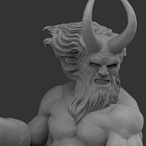 Viking Hellboy - 2018. Design de personagens 3D, Escultura, e Modelagem 3D projeto de Ángel López-Bravo Cifuentes - 22.09.2018