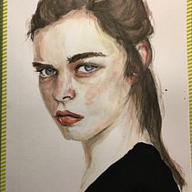 portrait exercice. Un proyecto de Pintura a la acuarela de emily_cauwet - 01.03.2021
