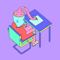 No soy yo es mi cerebro . Ilustrație editorială & Ilustrație tradițională de María Grande Estévez - 03.15.2021