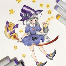 Mi Proyecto del curso: Coloreado con marcadores para dibujo manga. Een project van Traditionele illustratie van Marcela Astete Bravo - 18.03.2021