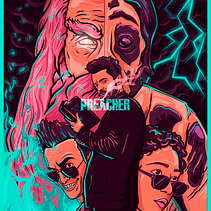 Ilustración vectorial "Preacher" (Proyecto final) Ein Projekt aus dem Bereich Grafikdesign, Traditionelle Illustration, Digitale Illustration und Vektorillustration von Julián Guirales - 30.03.2021