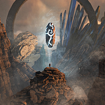 Mi Proyecto del curso: Ilustración fantástica 3D con Blender. Runa del desierto. Un progetto di 3D e Arte concettuale di Clemente Miralles - 13.04.2021