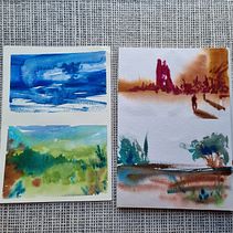 My project in Natural Landscapes in Watercolor course. Un proyecto de Bellas Artes, Pintura y Pintura a la acuarela de Ramya - 08.07.2021