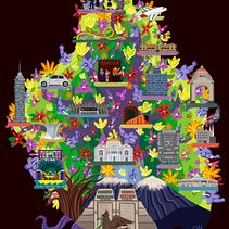 Arból de la vida en CDMX. Traditional illustration project by Sandrine Ayala - 08.24.2021