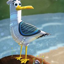 Enrique the Seagull in Character Design: Illustrate an Expressive Creature course. Traditional illustration, Character Design, Drawing, and Digital Illustration project by Juan David Gallego Arango - 09.19.2021