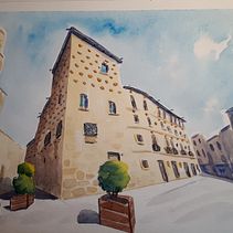 My project in Architectural Sketching with Watercolor and Ink course. Projekt z dziedziny Sketching,  R, sunek, Malowanie akwarelą,  R, sunek architektoniczn, Sketchbook,  R i sunek atramentem użytkownika Linda Gosse - 03.10.2021