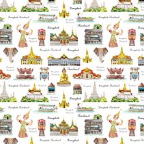 Bangkok, Tajlandia . Projekt z dziedziny Trad, c, jna ilustracja, Projektowanie produktowe, Pattern design,  R, sunek art, st, czn, Projektowanie c, frowe,  R, sunek architektoniczn,  R i sunek atramentem użytkownika Adelaida Pérez Santos - 04.10.2021