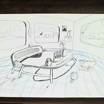 My project in Artistic Perspective: Interior Spaces from Your Point of View  course. Projekt z dziedziny Trad, c, jna ilustracja,  Architektura,  R, sunek,  R i sunek architektoniczn użytkownika Thitirerk Phromvanich - 04.10.2021