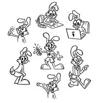 Rabbits . Een project van  Ontwerp, Traditionele illustratie, Digitale illustratie, Ontwerp van personages y  Tekening van Alejandro Villegas - 11.10.2021