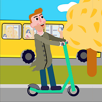Scooter ride. Motion Graphics, Animation, Character Design, Character Animation, and 2D Animation project by Ivan Fedorych - 10.14.2021