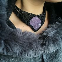 Gargantilha Ametista. Artesanato, Design de joias, e Macramê projeto de Cátia Fernandes - 05.12.2021