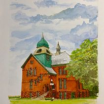 Oklahoma State University – Old Central. Watercolor Painting project by Errick Braggs - 12.07.2021