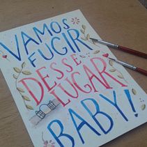 Vamos fugir - Gilberto Gil. Un proyecto de Caligrafía y Pintura a la acuarela de apaulafe - 08.01.2022