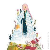 Twilight Goddess. Ilustração tradicional, Artes plásticas, Pintura, e Pintura guache projeto de Mariana Aguilar - 10.02.2022