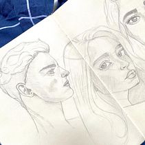 Mon projet du cours : Carnet de portraits : explorez le visage humain Ein Projekt aus dem Bereich Skizzenentwurf, Zeichnung, Porträtzeichnung, Artistische Zeichnung und Sketchbook von Agnese Mellupe - 12.02.2022