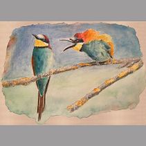 Ausdrucksstarke Tierporträts in Aquarell - Kursprojekt. Projekt z dziedziny Trad, c, jna ilustracja, Malowanie akwarelą, R, sunek realist, czn, Ilustracja naturalist i czna użytkownika Christine Kuhn - 07.03.2022