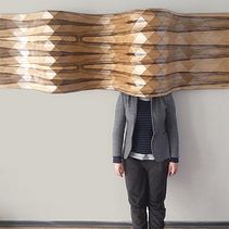 Pannelli acustici in legno | Tessuti in legno | Tessuti in legno su larga scala. Un progetto di Product design, Interior design e Textile Design di Tesler + Mendelovitch - 03.04.2022