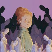 Ilustración "Niña de los cactus" . % Sara Perez tarafından hazırlanan Geleneksel illüstrasyon projesi - 04.08.2022