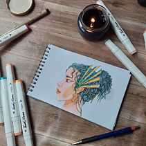 Mi Proyecto del curso: Sketchbook de retrato: explora el rostro humano Ein Projekt aus dem Bereich Skizzenentwurf, Zeichnung, Porträtzeichnung, Artistische Zeichnung und Sketchbook von Rebeca Alejandra Acuña Rojas - 20.04.2022