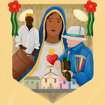 Ilustração flat com Photoshop inspirado em uma das mais lindas tradições brasileiras, a Congada ❤️ . Un proyecto de Ilustración tradicional, Ilustración digital y Pintura digital de Talita Suzumura - 25.04.2022