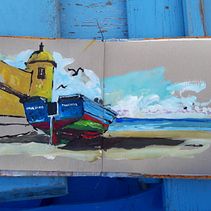 Gouache en extérieur carnet de voyage. Gouache Painting project by Blandine Rimaud - 05.31.2022